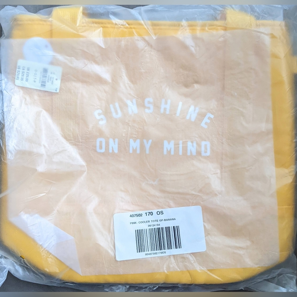 Victoria's Secret Pink Banana Yellow Sunshine On My Mind Cooler Tote Bag